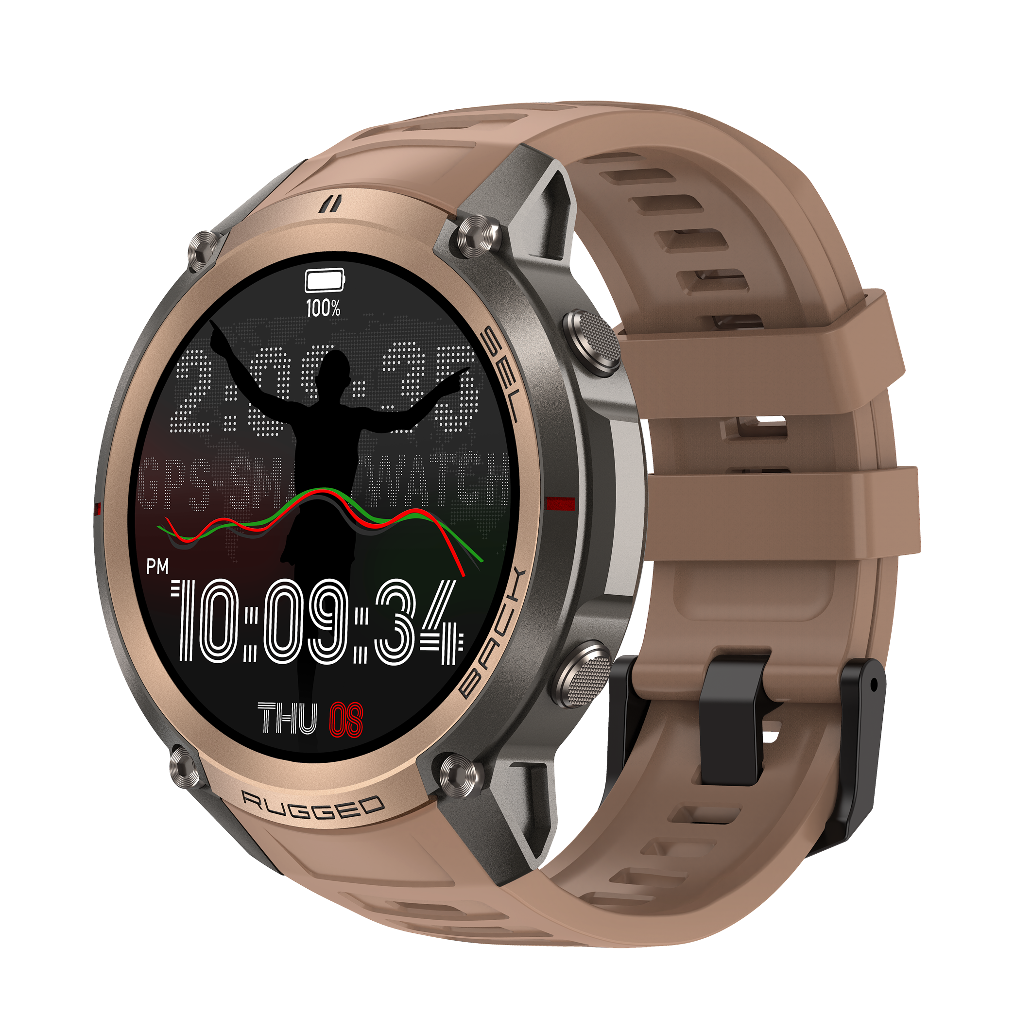 Military Smartwatch with GPS Offline Map 1.43-inch AMOLED, Compass & 5ATM Waterproof