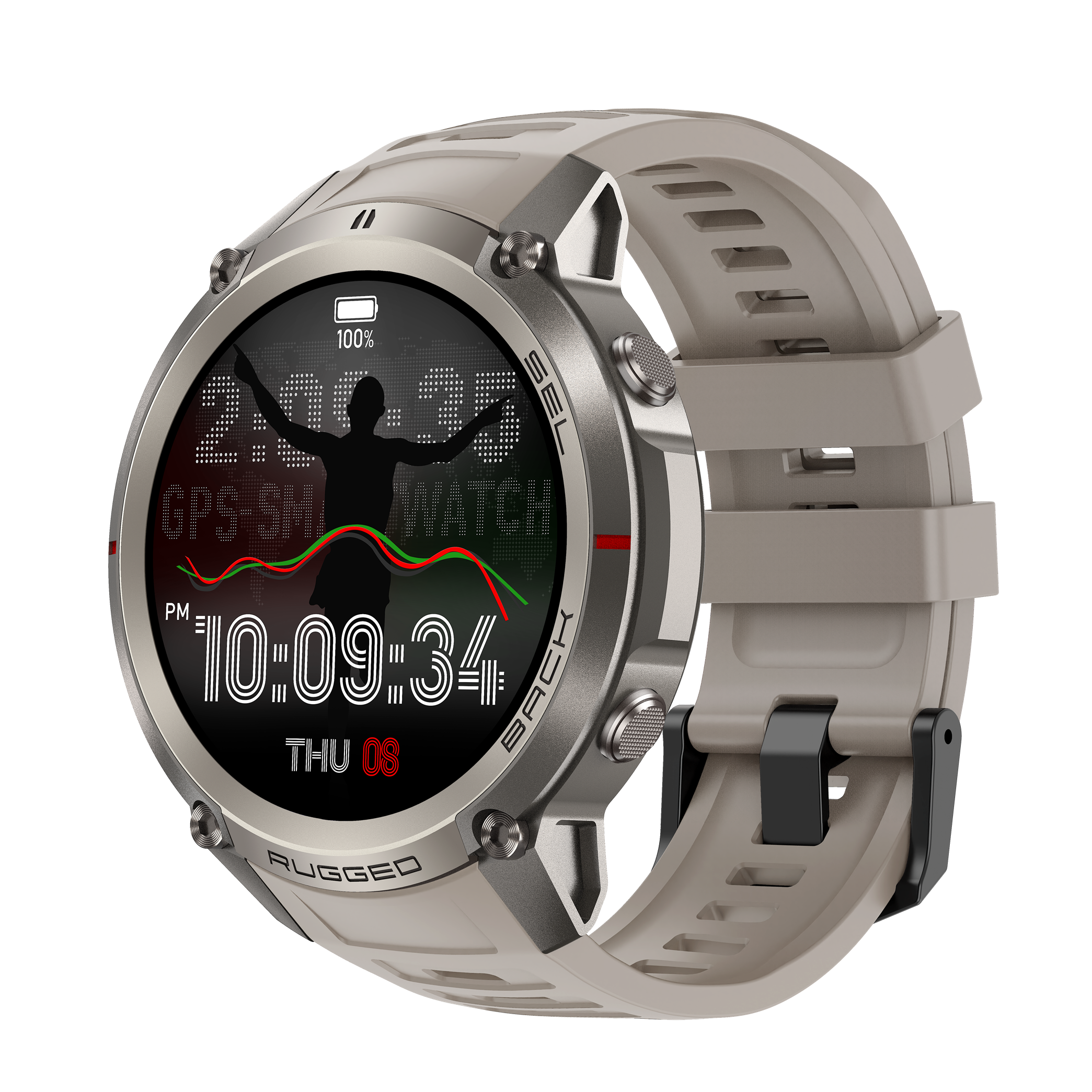 Military Smartwatch with GPS Offline Map 1.43-inch AMOLED, Compass & 5ATM Waterproof