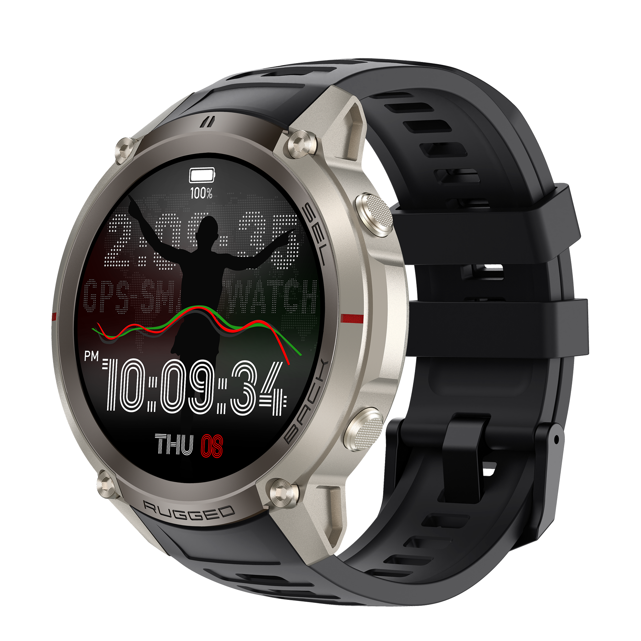 Military Smartwatch with GPS Offline Map 1.43-inch AMOLED, Compass & 5ATM Waterproof