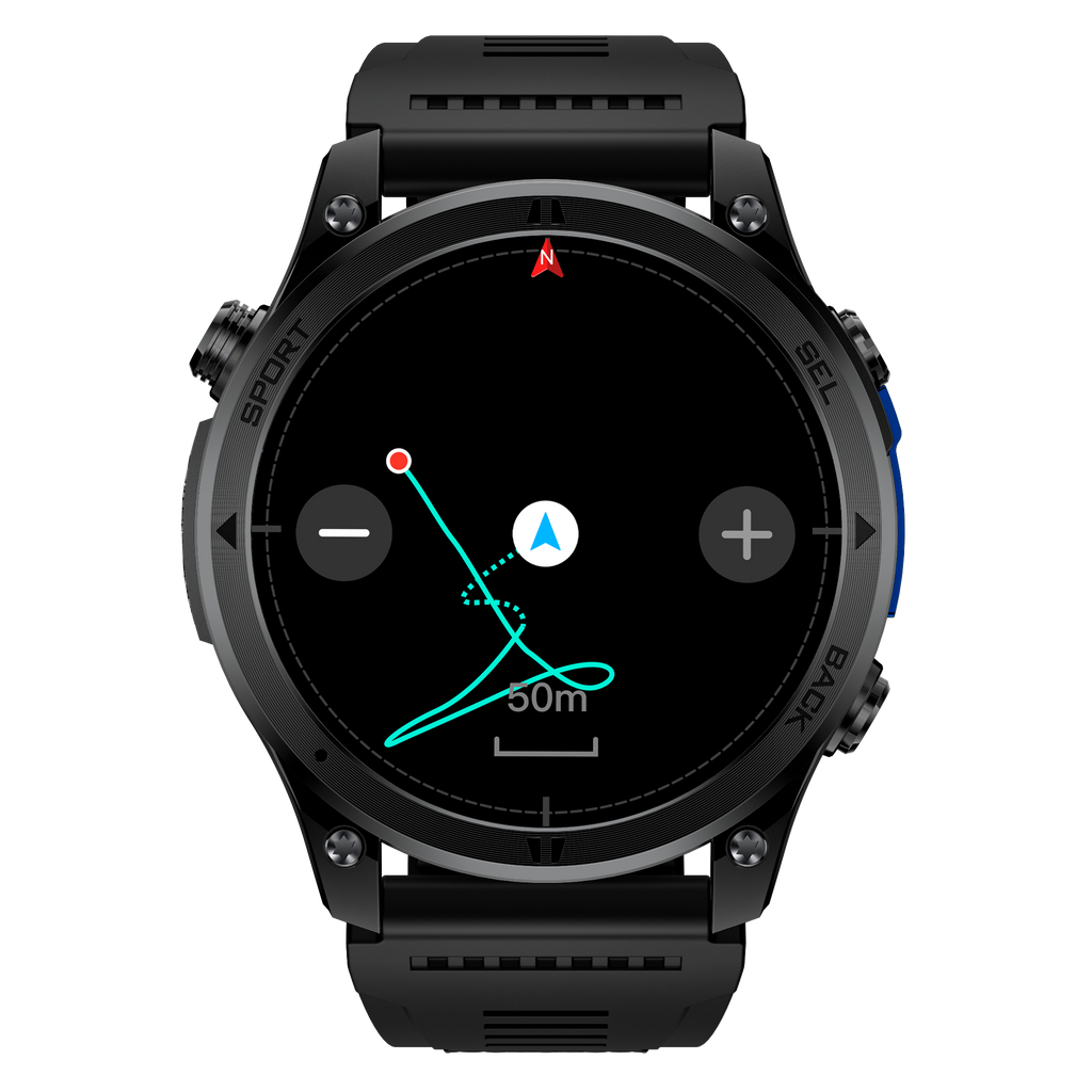 Men's Sports Smartwatch with GPS Bluetooth Calling, Heart rate, Blood Oxygen Compass Fitness Tracker