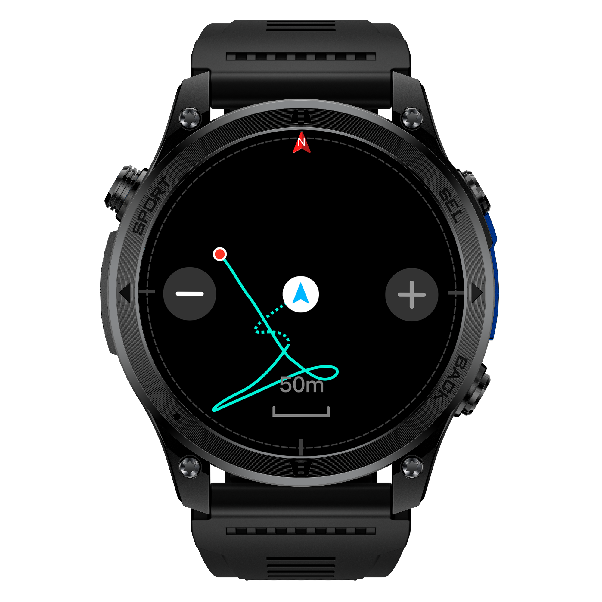 Men's Sports Smartwatch with GPS Bluetooth Calling, Heart rate, Blood Oxygen Compass Fitness Tracker
