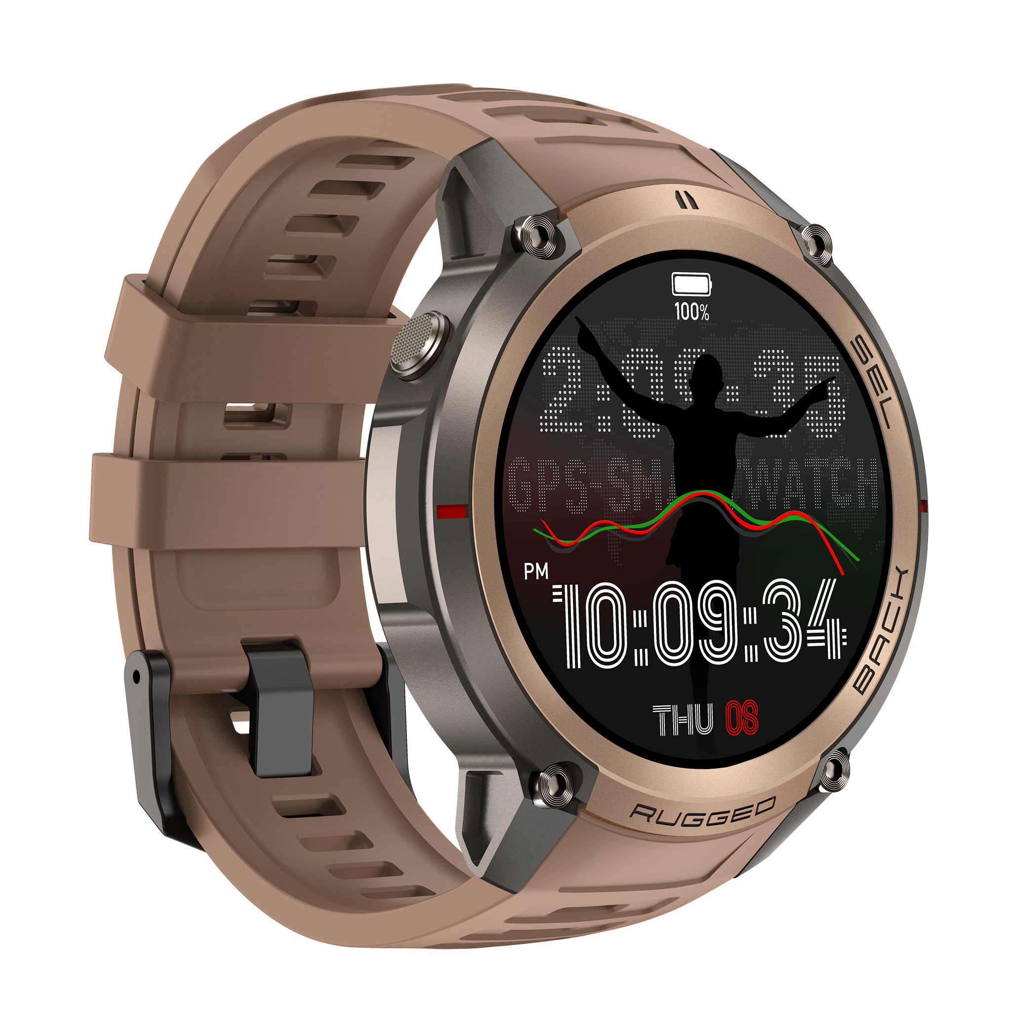 Military Smartwatch with GPS Offline Map 1.43-inch AMOLED, Compass & 5ATM Waterproof