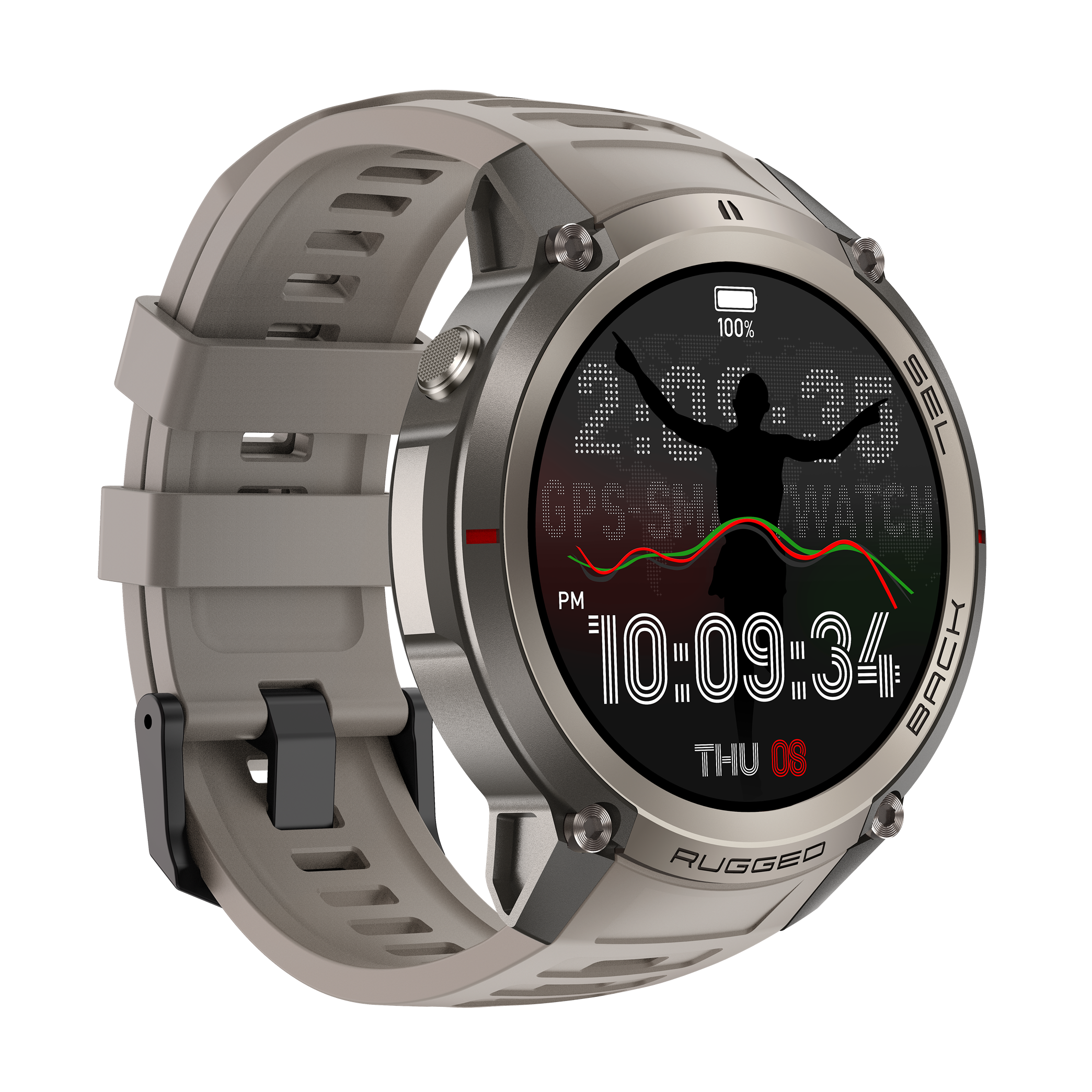Military Smartwatch with GPS Offline Map 1.43-inch AMOLED, Compass & 5ATM Waterproof