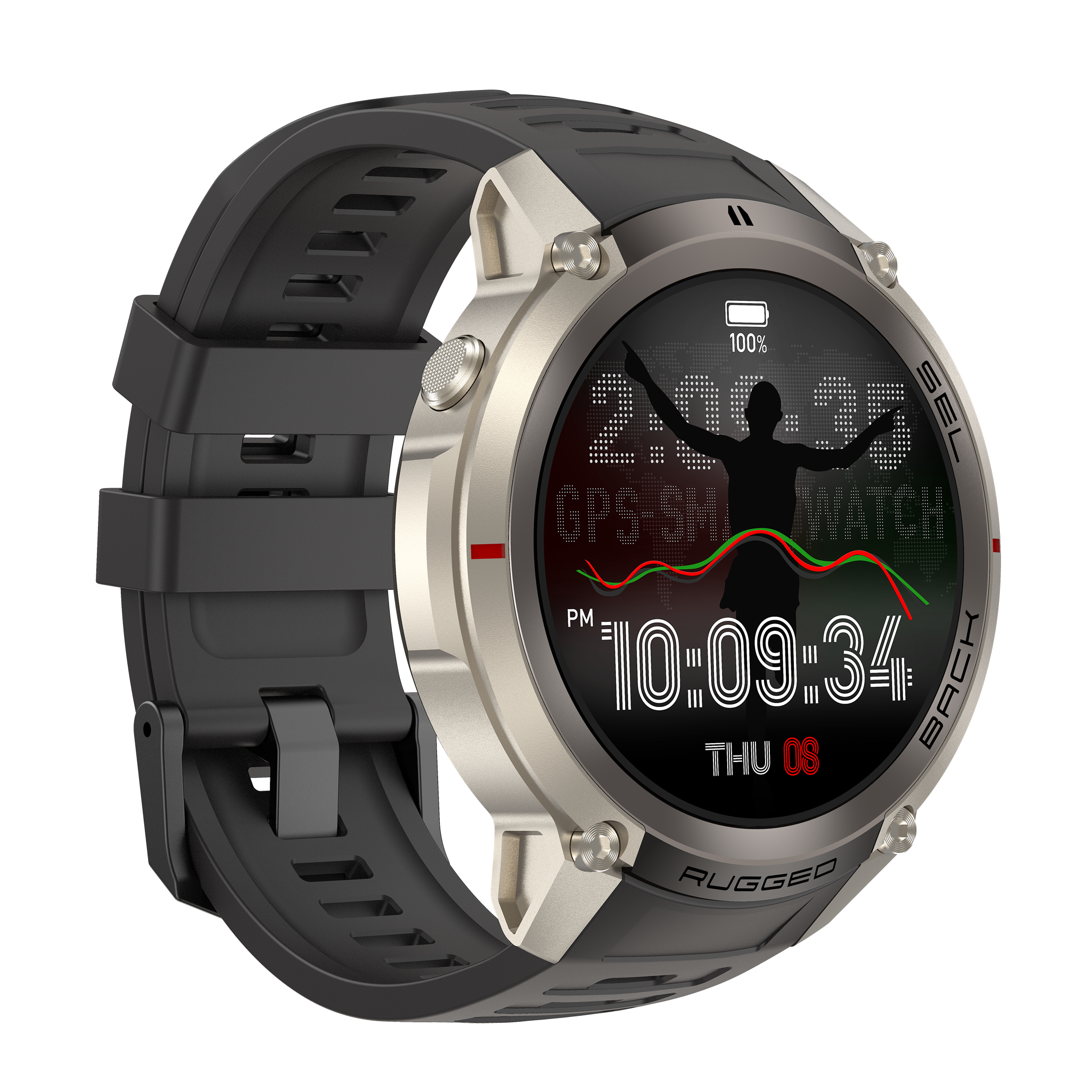 Military Smartwatch with GPS Offline Map 1.43-inch AMOLED, Compass & 5ATM Waterproof