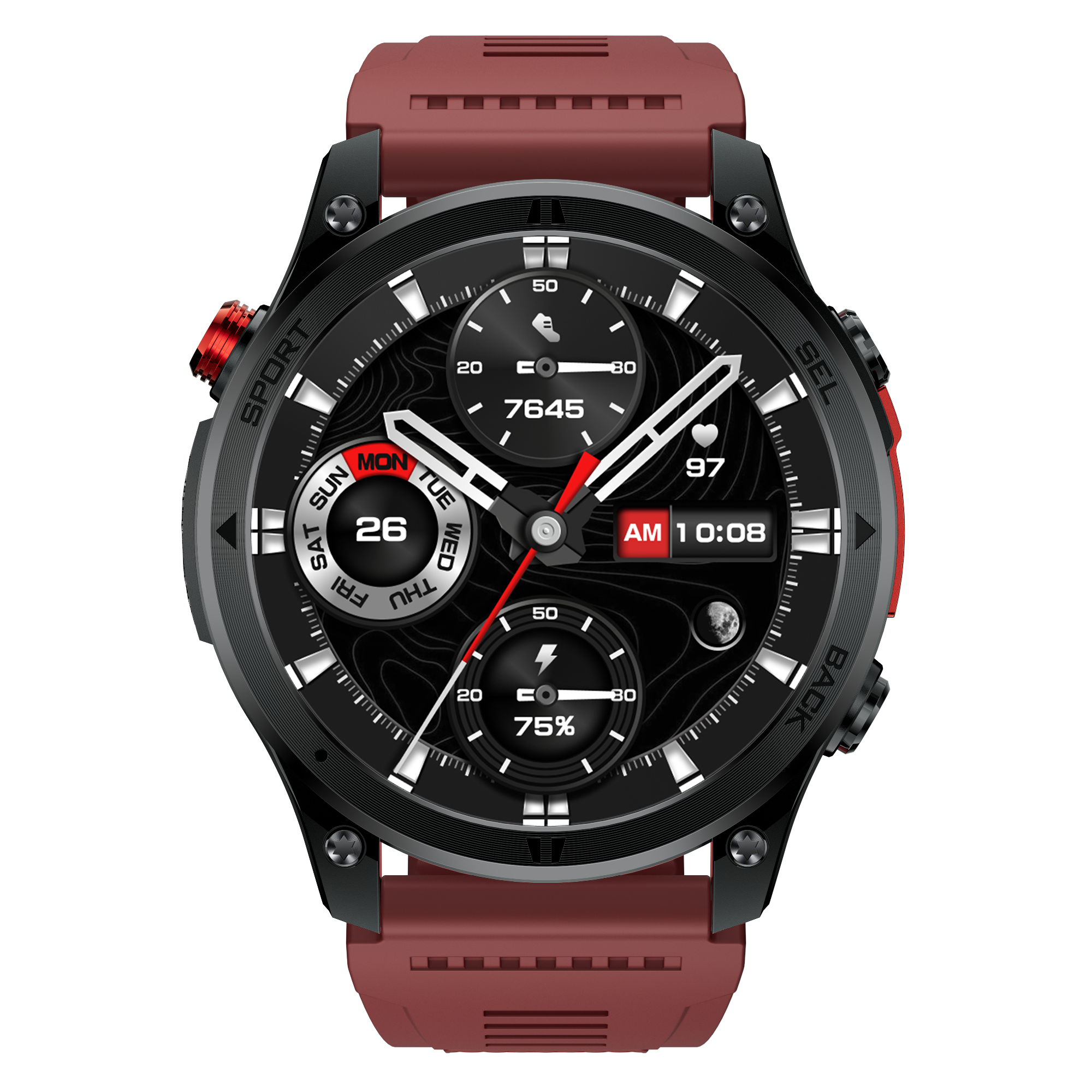 Men's Sports Smartwatch with GPS Bluetooth Calling, Heart rate, Blood Oxygen Compass Fitness Tracker