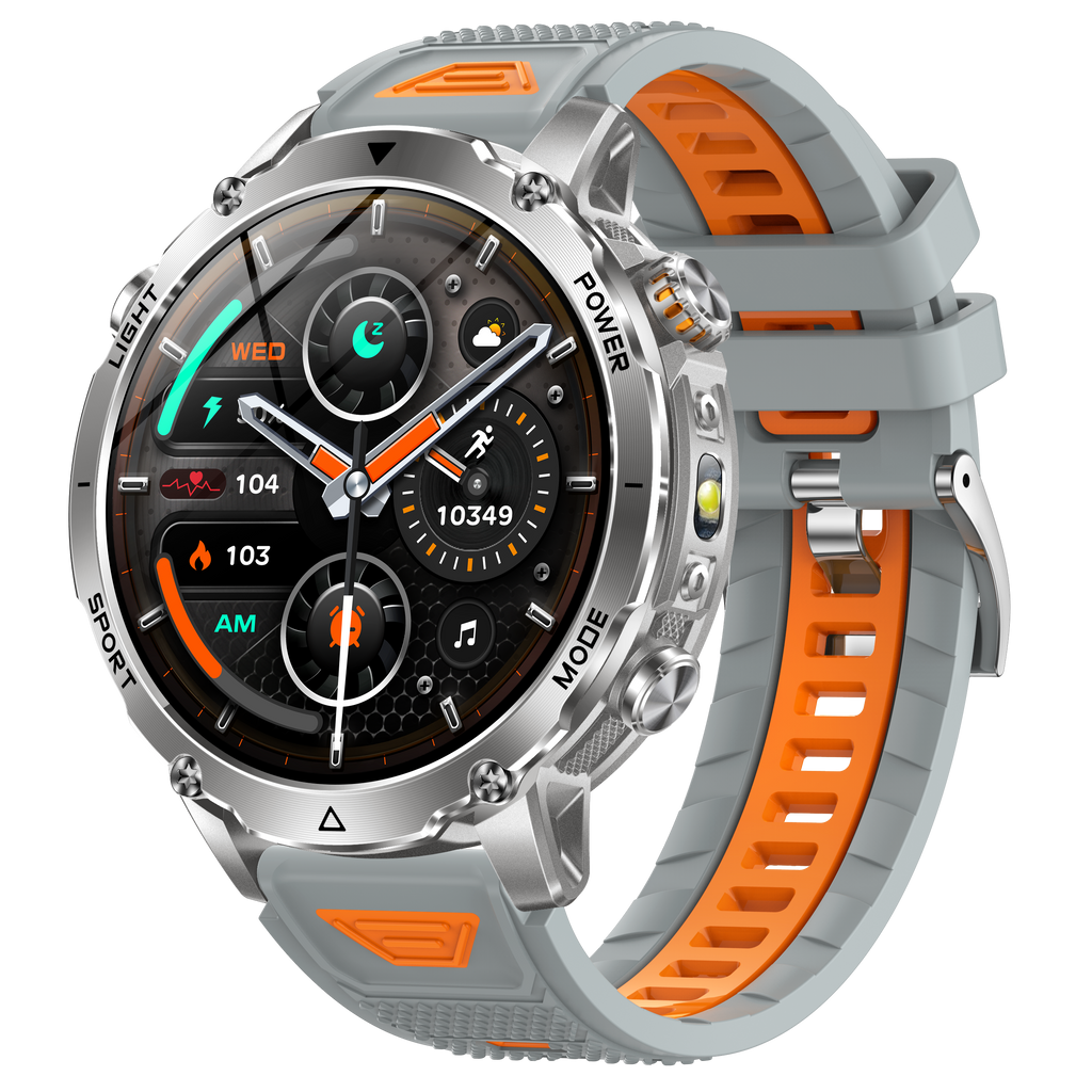 Men's Smartwatch with 1400mAh Battery & LED Flashlight 10ATM Waterproof