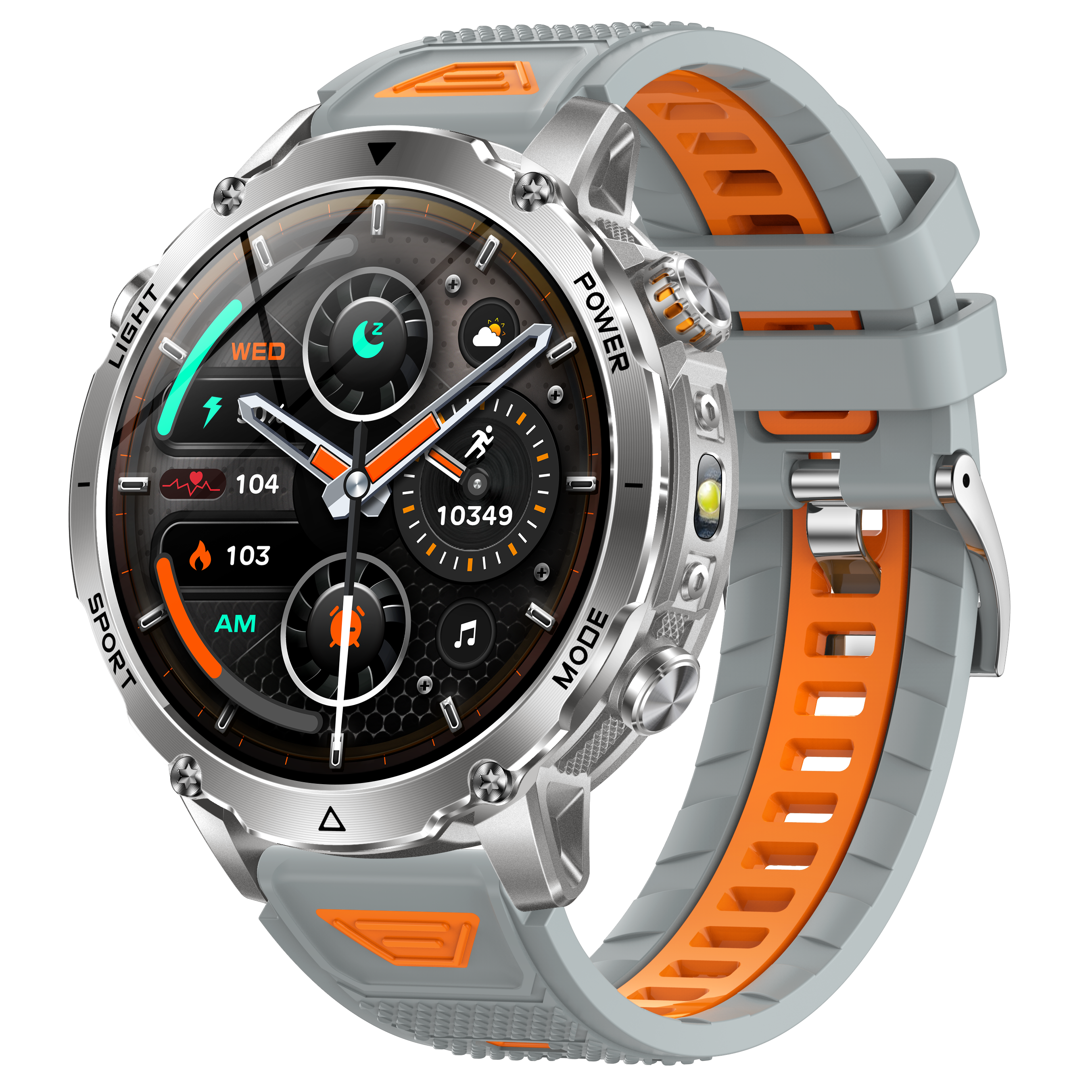 Men's Smartwatch with 1400mAh Battery & LED Flashlight 10ATM Waterproof