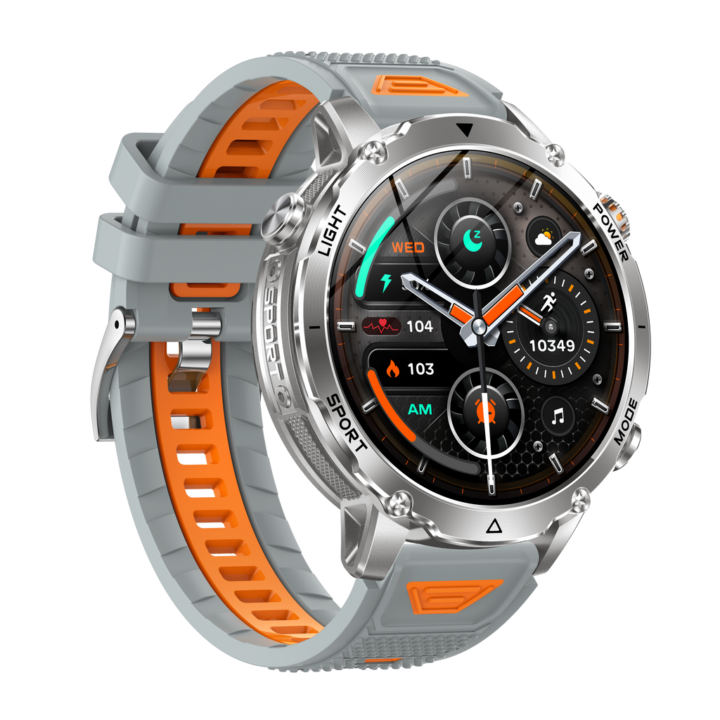 Men's Smartwatch with 1400mAh Battery & LED Flashlight 10ATM Waterproof