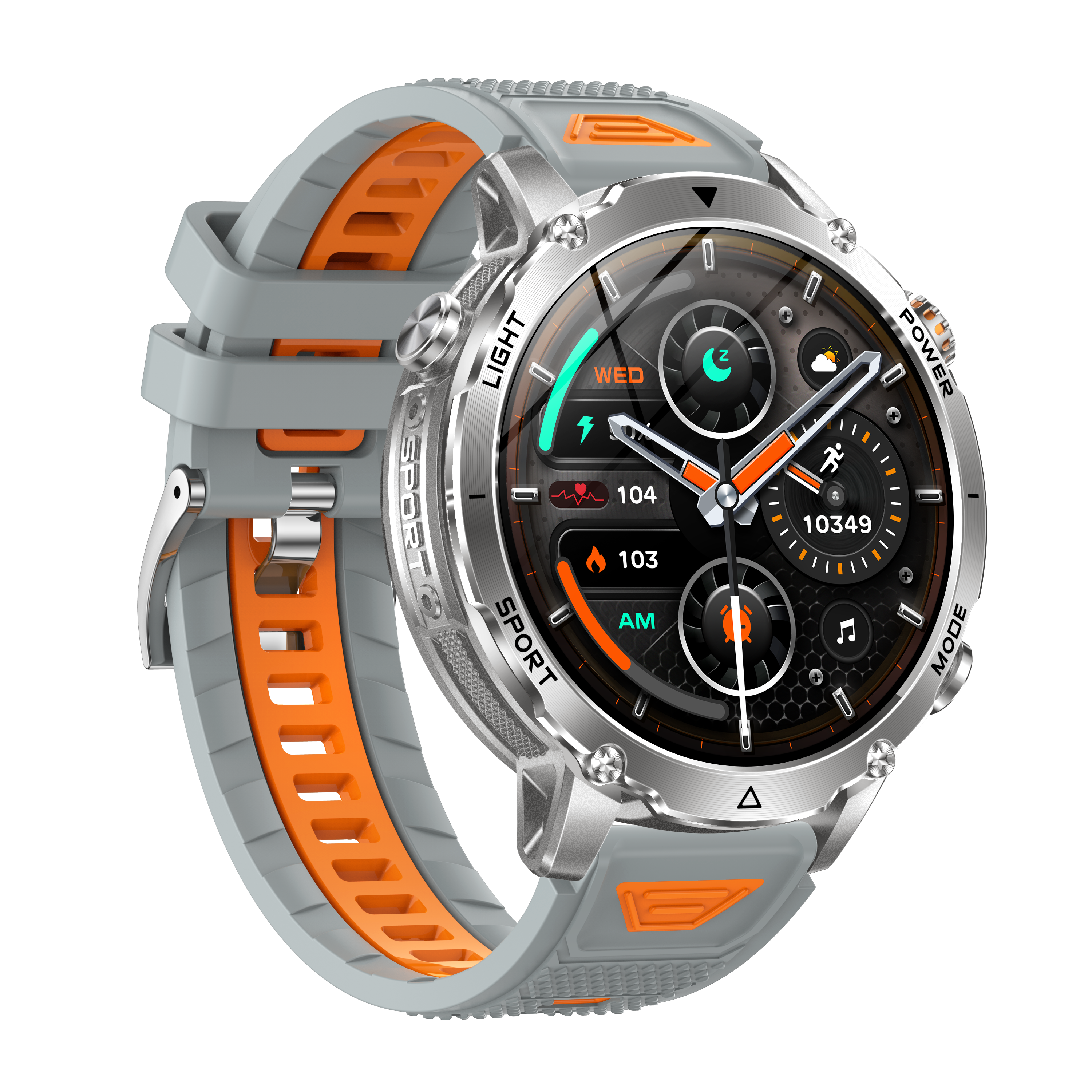 Men's Smartwatch with 1400mAh Battery & LED Flashlight 10ATM Waterproof