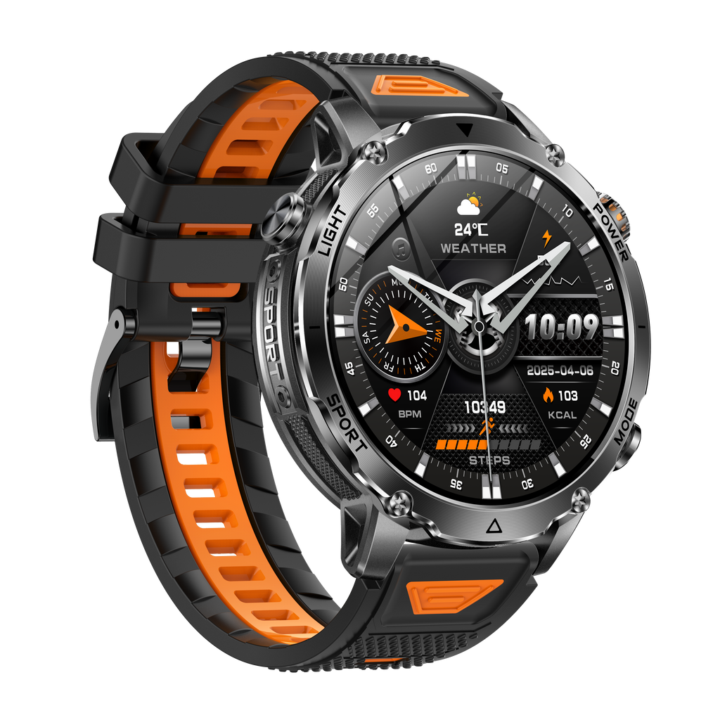 Men's Smartwatch with 1400mAh Battery & LED Flashlight 10ATM Waterproof