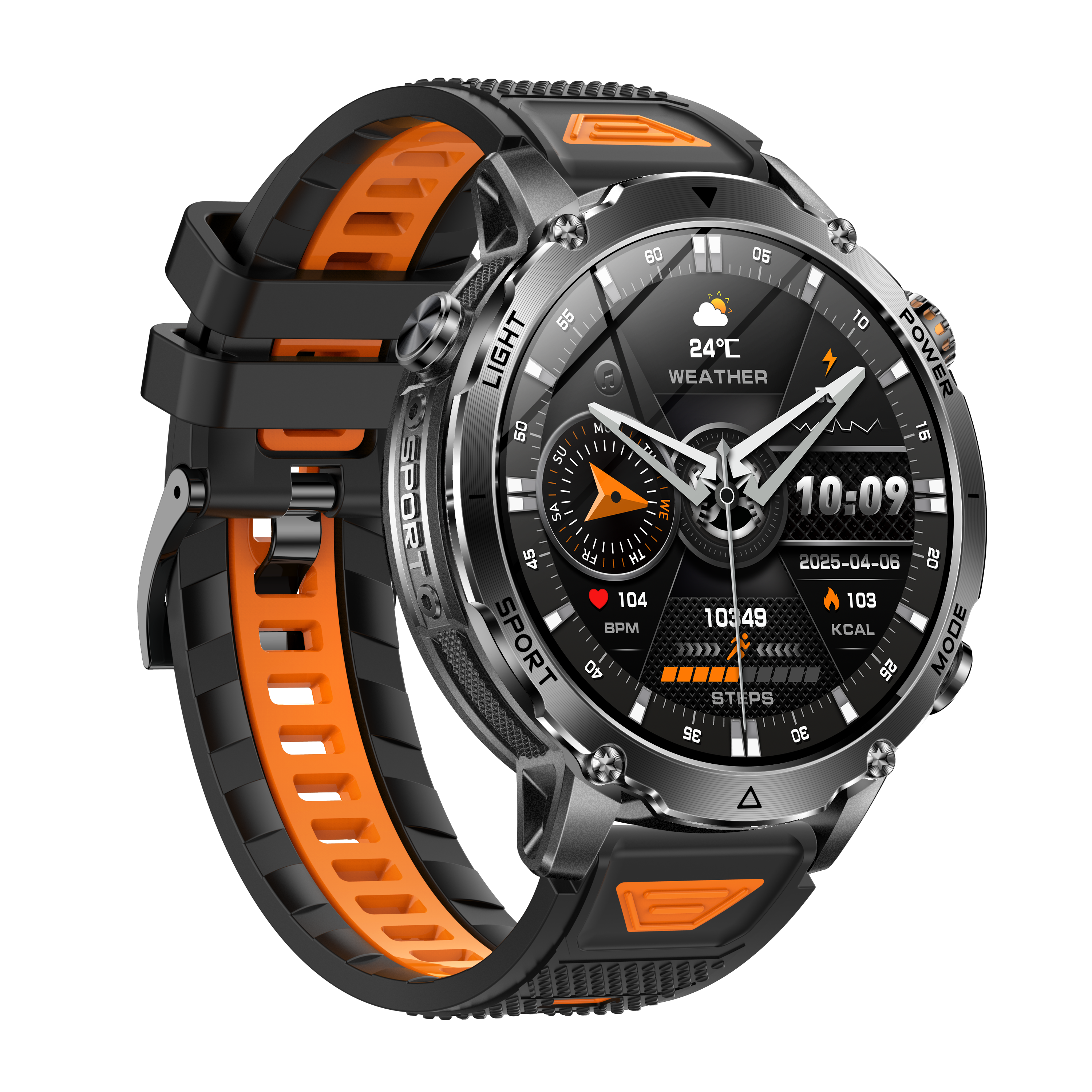 Men's Smartwatch with 1400mAh Battery & LED Flashlight 10ATM Waterproof