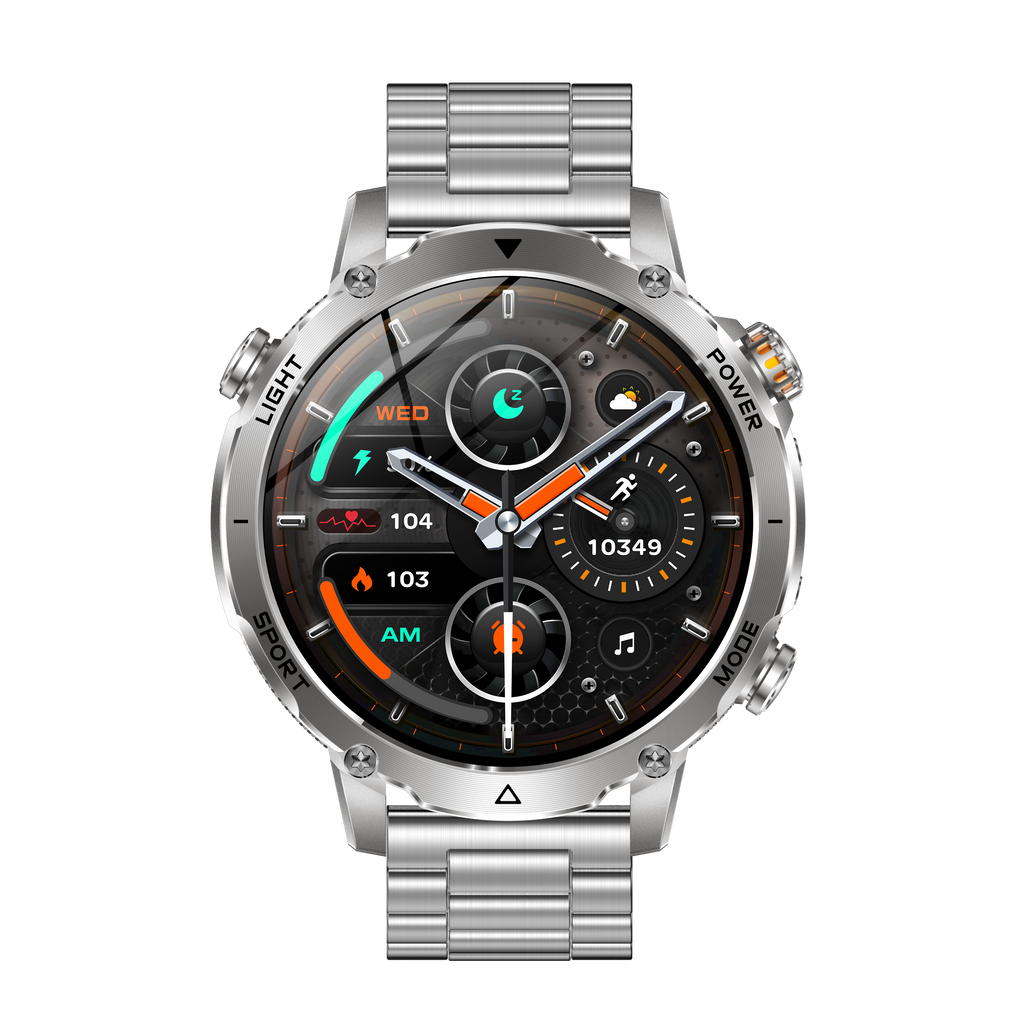 1.7" Men's Sports Smartwatch with 1400mAh Battery IP68 Waterproof LED Flashlight BT Call