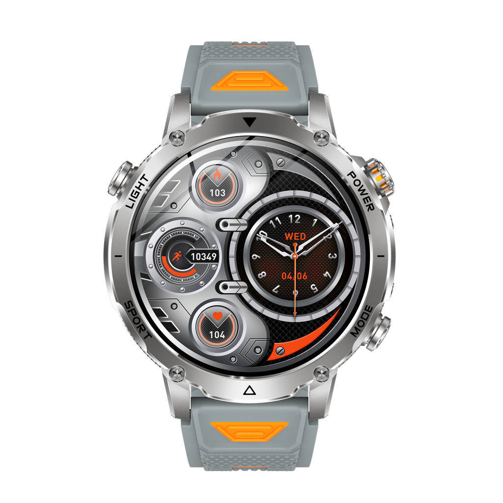 Men's Smartwatch with 1400mAh Battery & LED Flashlight 10ATM Waterproof
