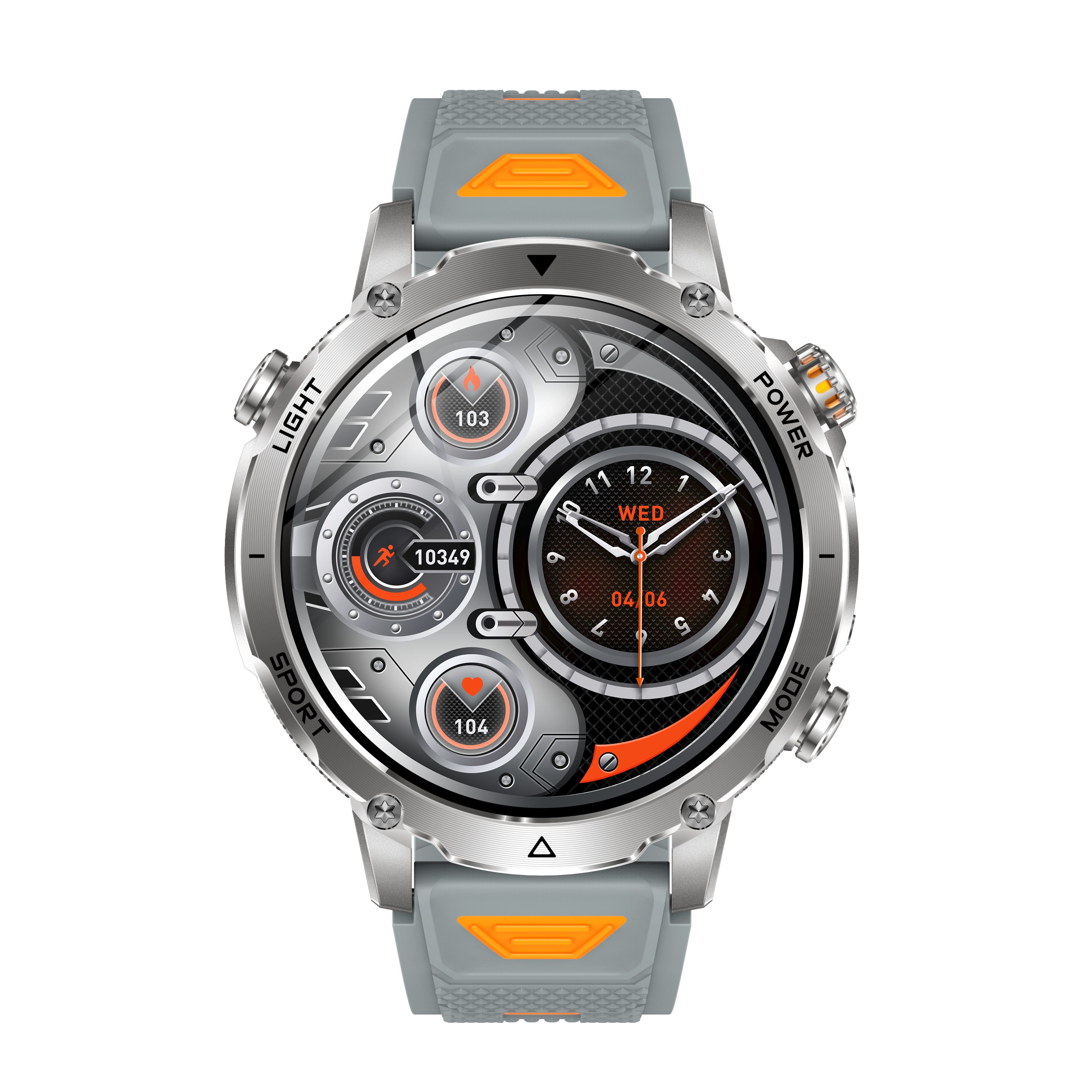 Men's Smartwatch with 1400mAh Battery & LED Flashlight 10ATM Waterproof