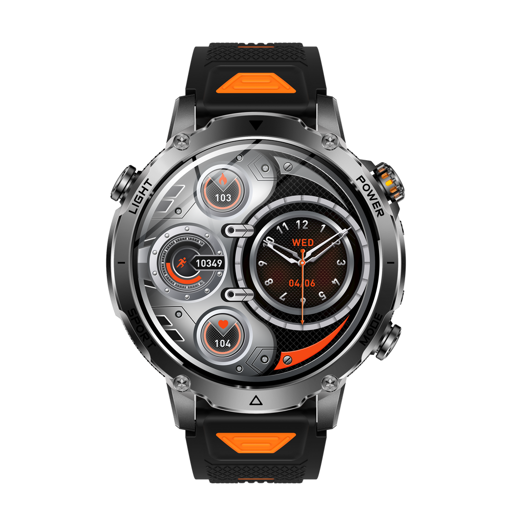 Men's Smartwatch with 1400mAh Battery & LED Flashlight 10ATM Waterproof