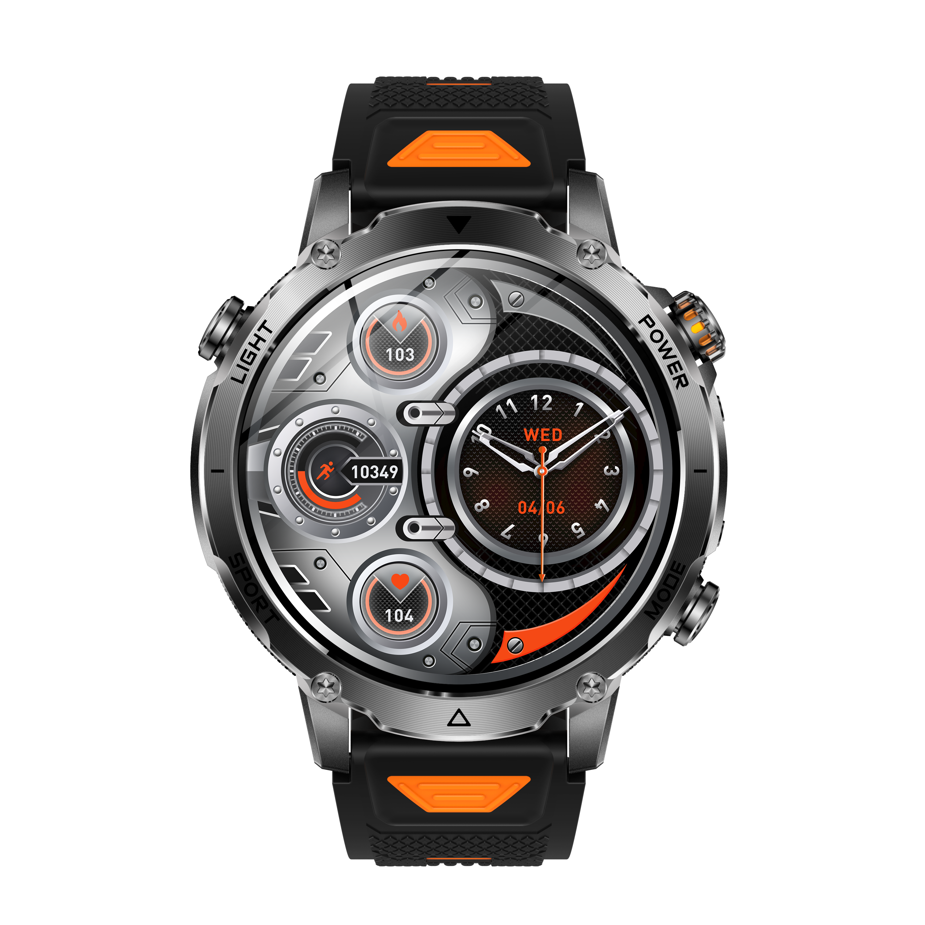 Men's Smartwatch with 1400mAh Battery & LED Flashlight 10ATM Waterproof
