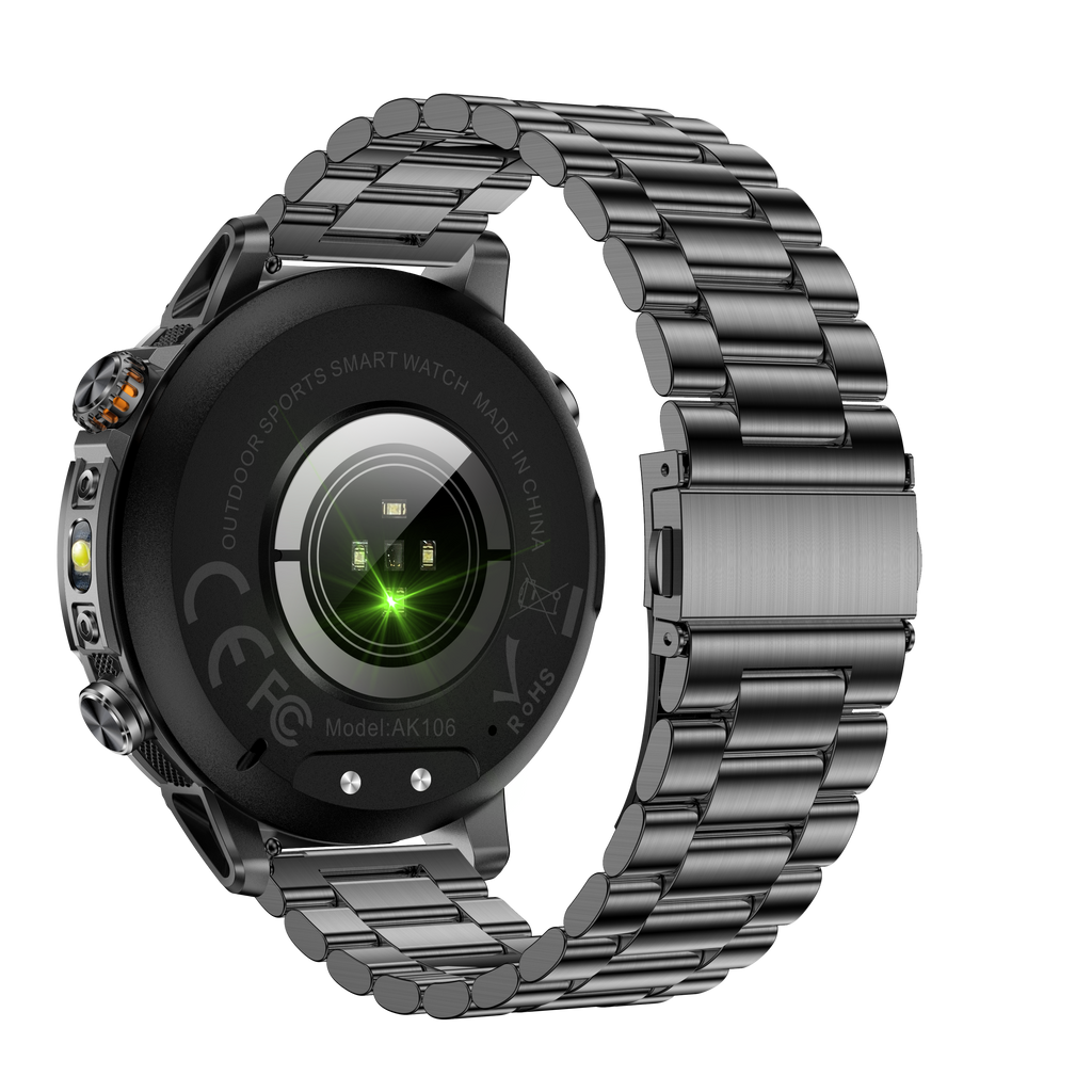 1.7" Men's Sports Smartwatch with 1400mAh Battery IP68 Waterproof LED Flashlight BT Call