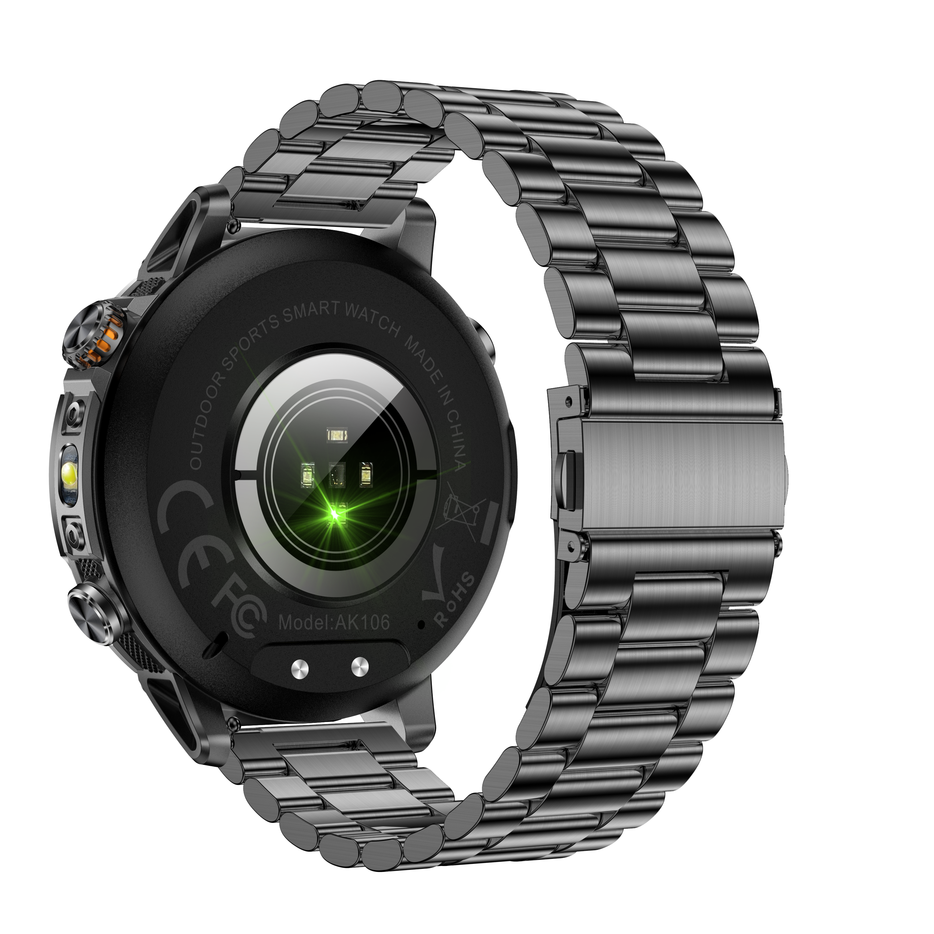 1.7" Men's Sports Smartwatch with 1400mAh Battery IP68 Waterproof LED Flashlight BT Call