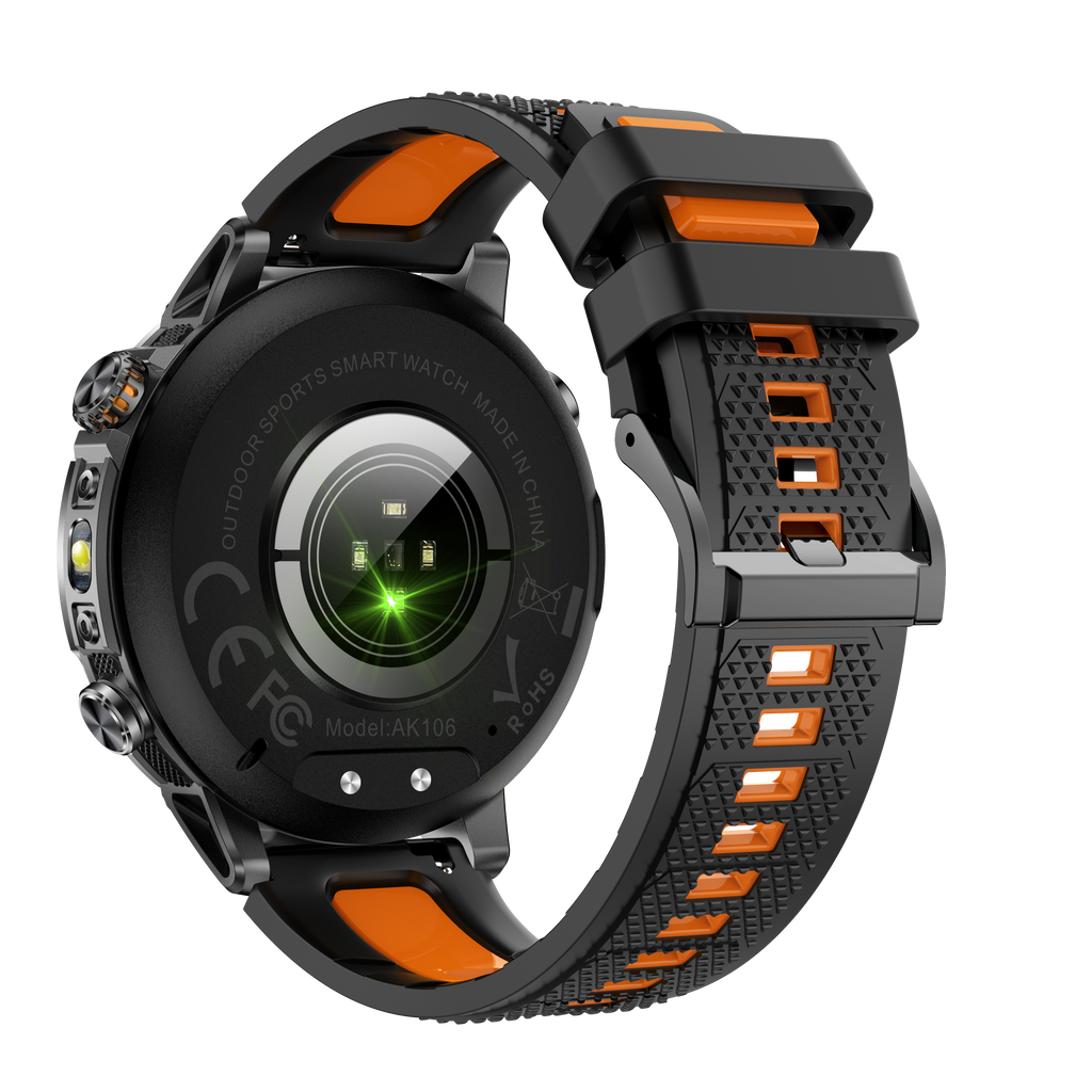 Men's Smartwatch with 1400mAh Battery & LED Flashlight 10ATM Waterproof