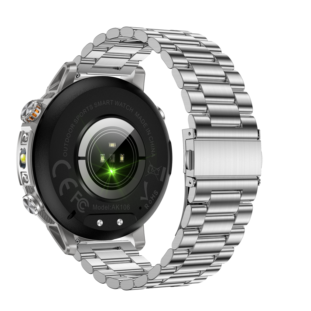 1.7" Men's Sports Smartwatch with 1400mAh Battery IP68 Waterproof LED Flashlight BT Call