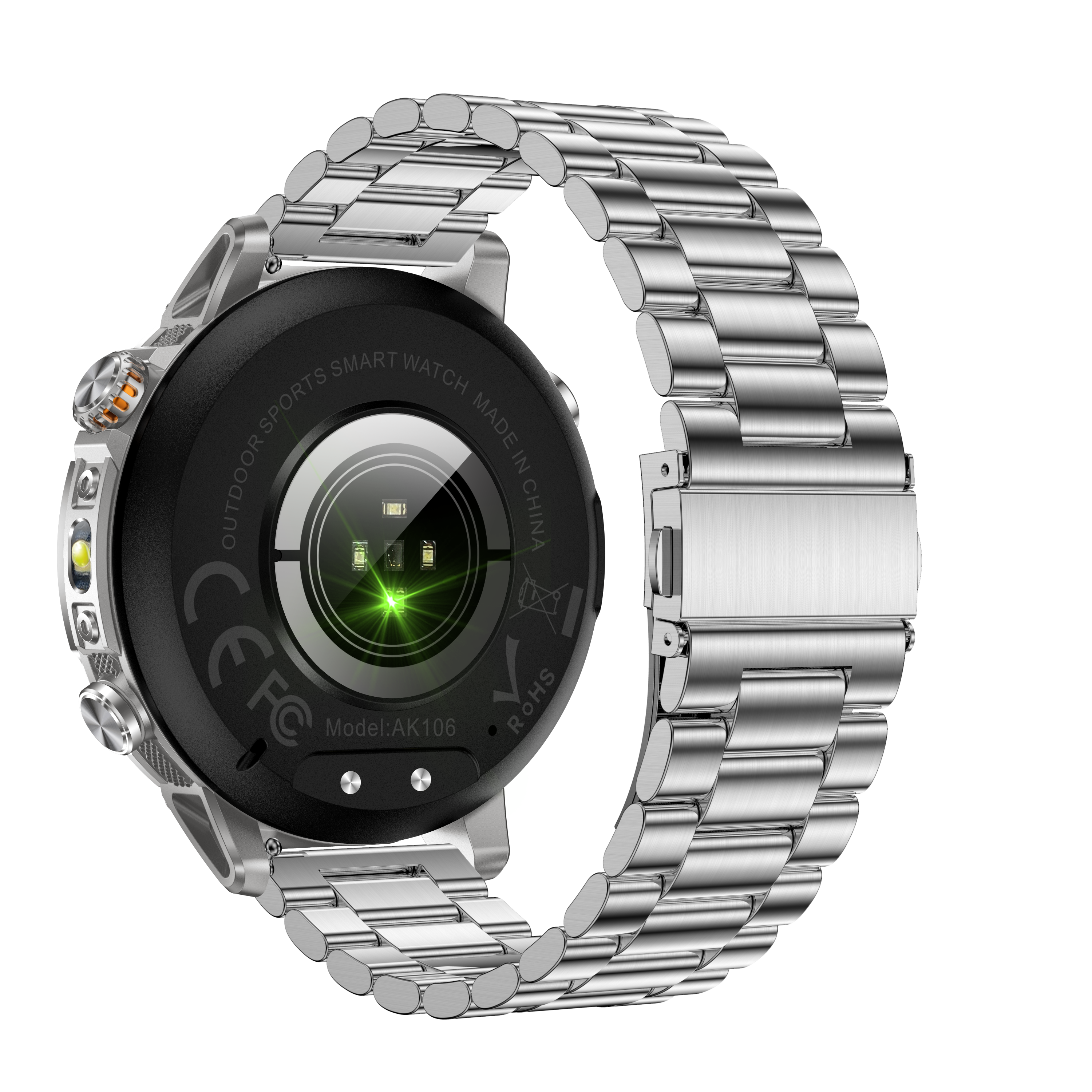 1.7" Men's Sports Smartwatch with 1400mAh Battery IP68 Waterproof LED Flashlight BT Call