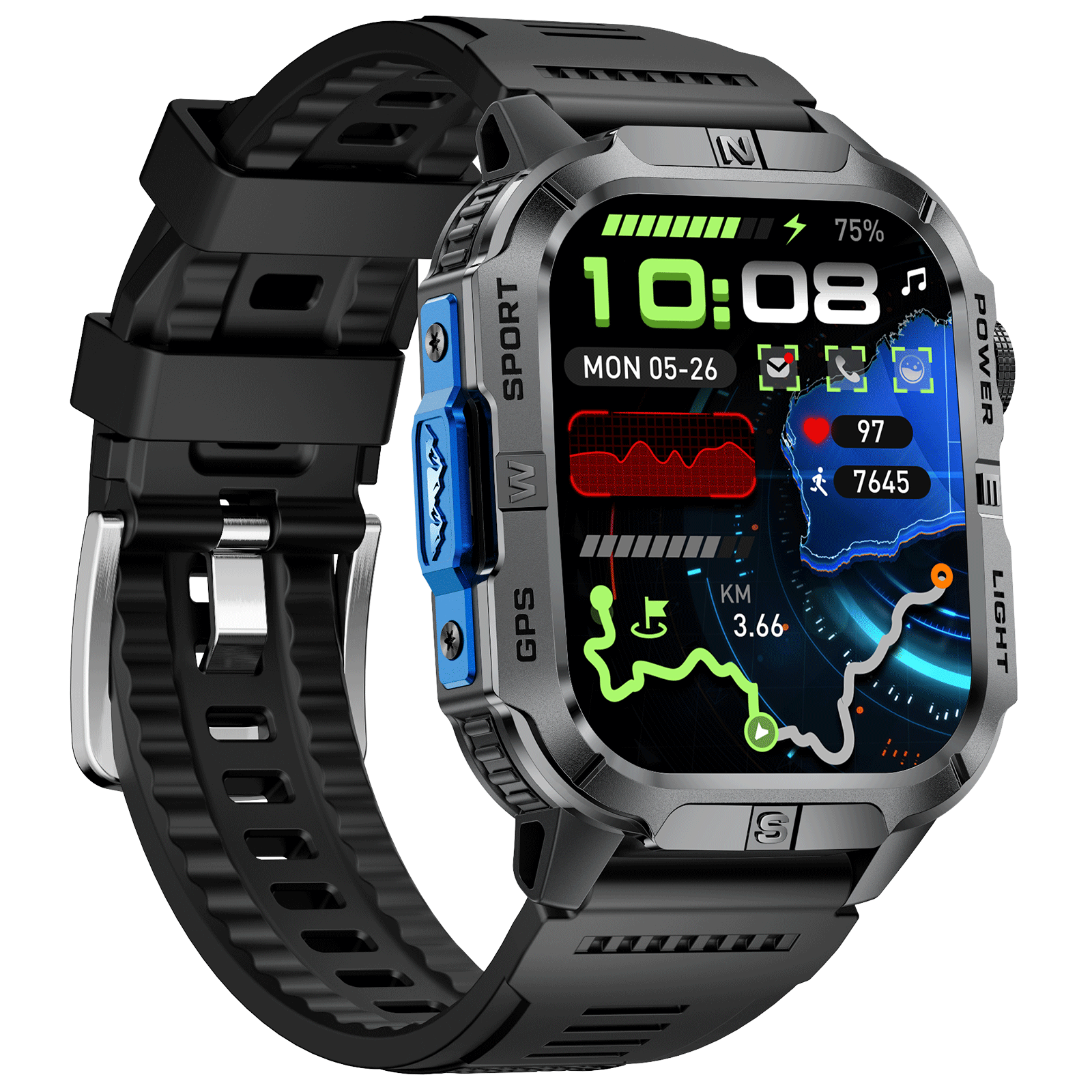 SFGH3 Rugged Smartwatch with GPS IP68 Waterproof 540mAh Battery
