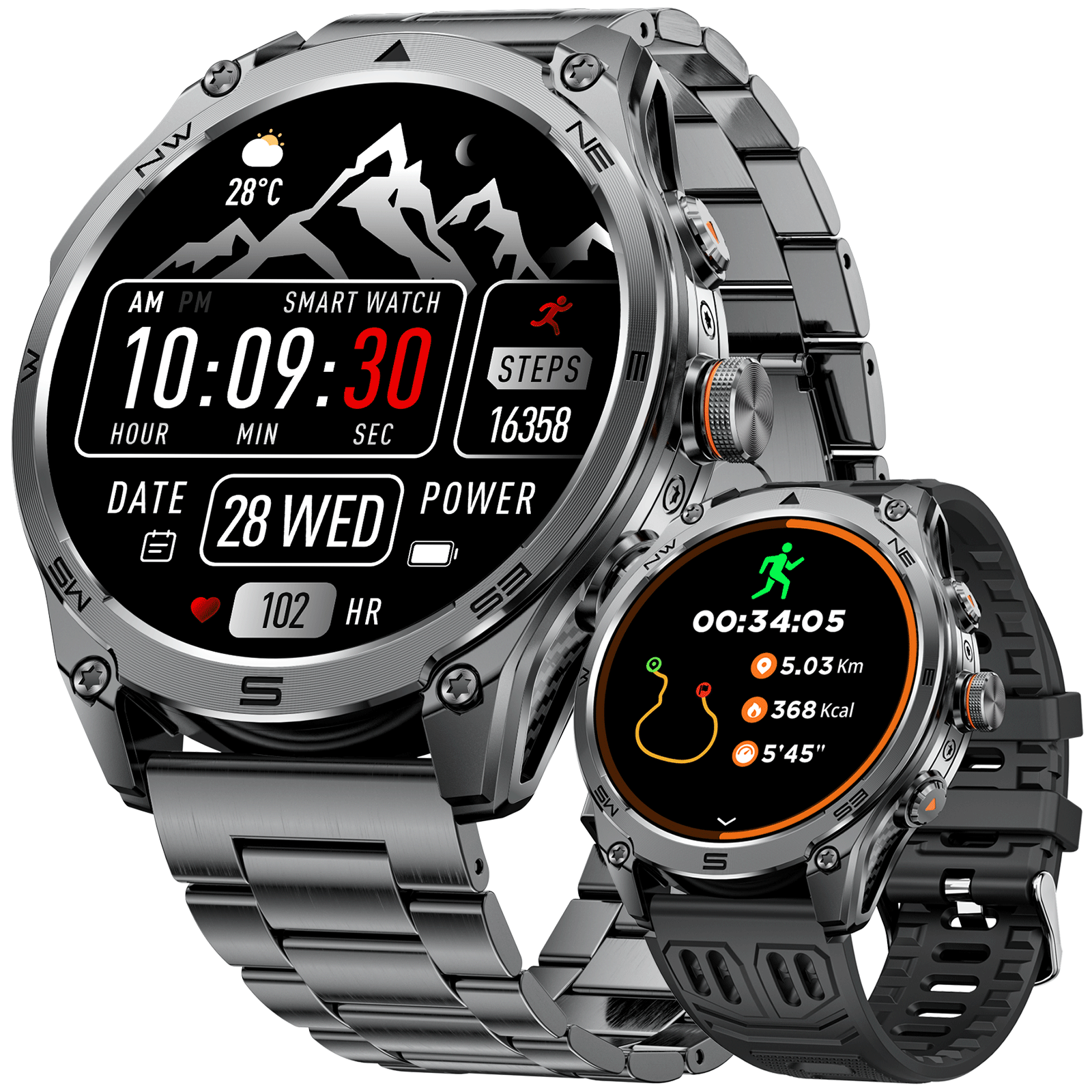 SFM70 Smart watch (Bluetooth Answer/Make Call), 1.75" AMOLED Smartwatch with GPS