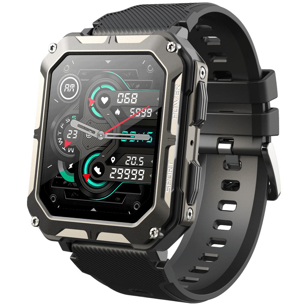 1.83" Tactical Smartwatch, 123 Sports Modes, IP68 Waterproof Smart Watch with Compass, Health Monitor