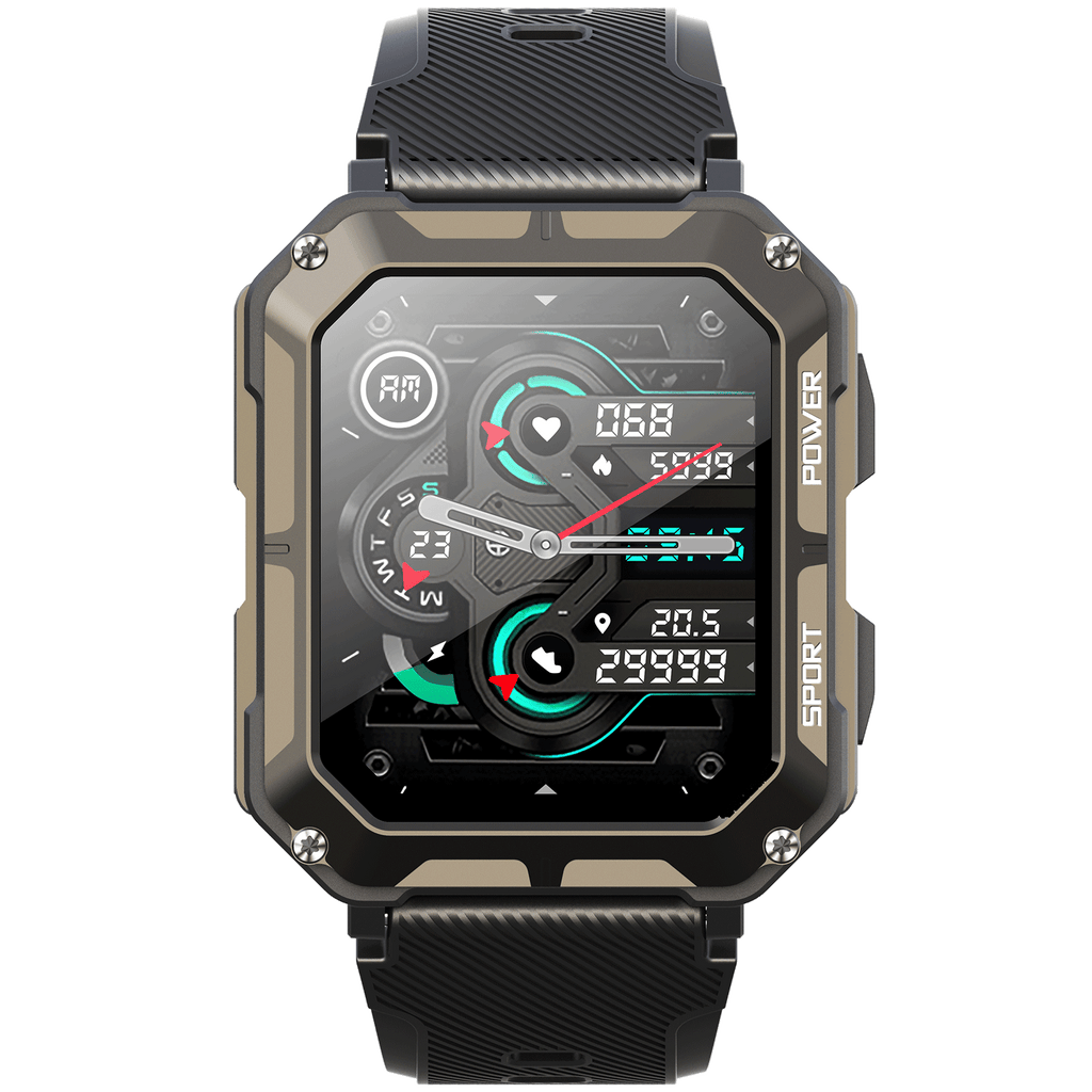 1.83" Tactical Smartwatch, 123 Sports Modes, IP68 Waterproof Smart Watch with Compass, Health Monitor