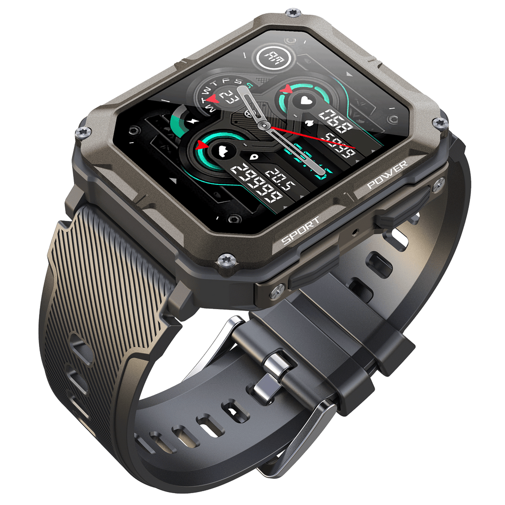 1.83" Tactical Smartwatch, 123 Sports Modes, IP68 Waterproof Smart Watch with Compass, Health Monitor