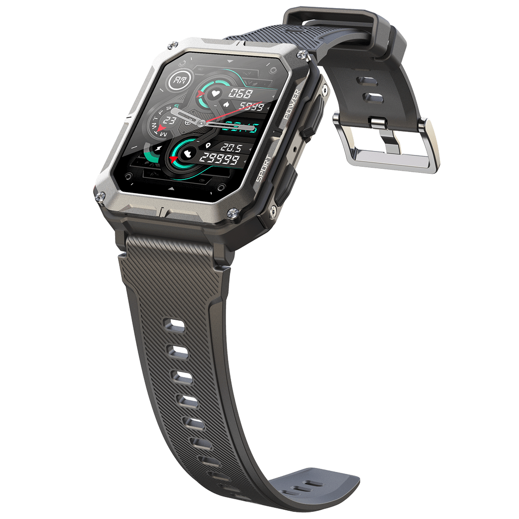 1.83" Tactical Smartwatch, 123 Sports Modes, IP68 Waterproof Smart Watch with Compass, Health Monitor