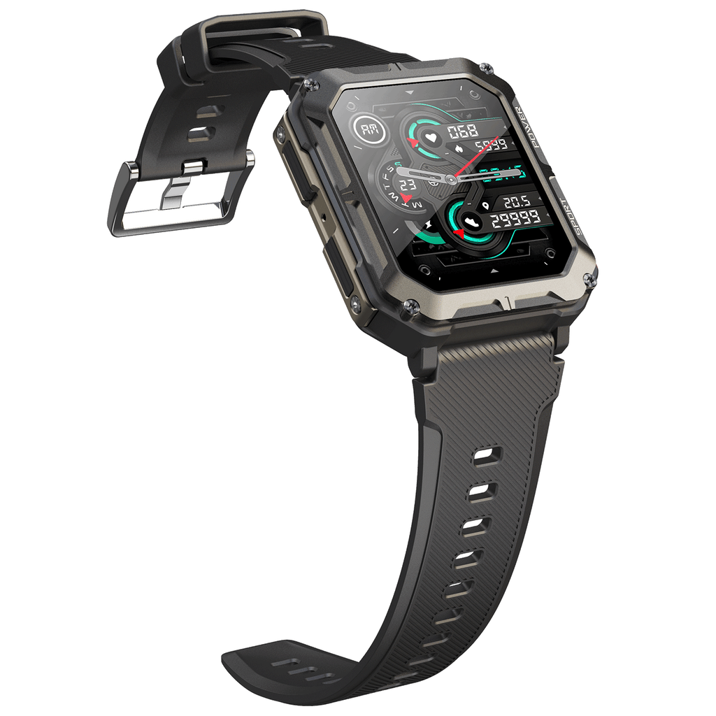 1.83" Tactical Smartwatch, 123 Sports Modes, IP68 Waterproof Smart Watch with Compass, Health Monitor