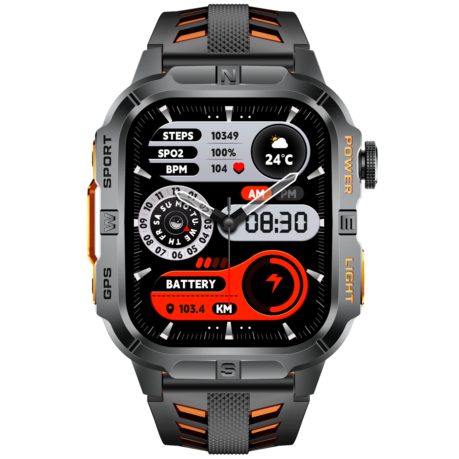 SFGH3 Rugged Smartwatch with GPS IP68 Waterproof 540mAh Battery