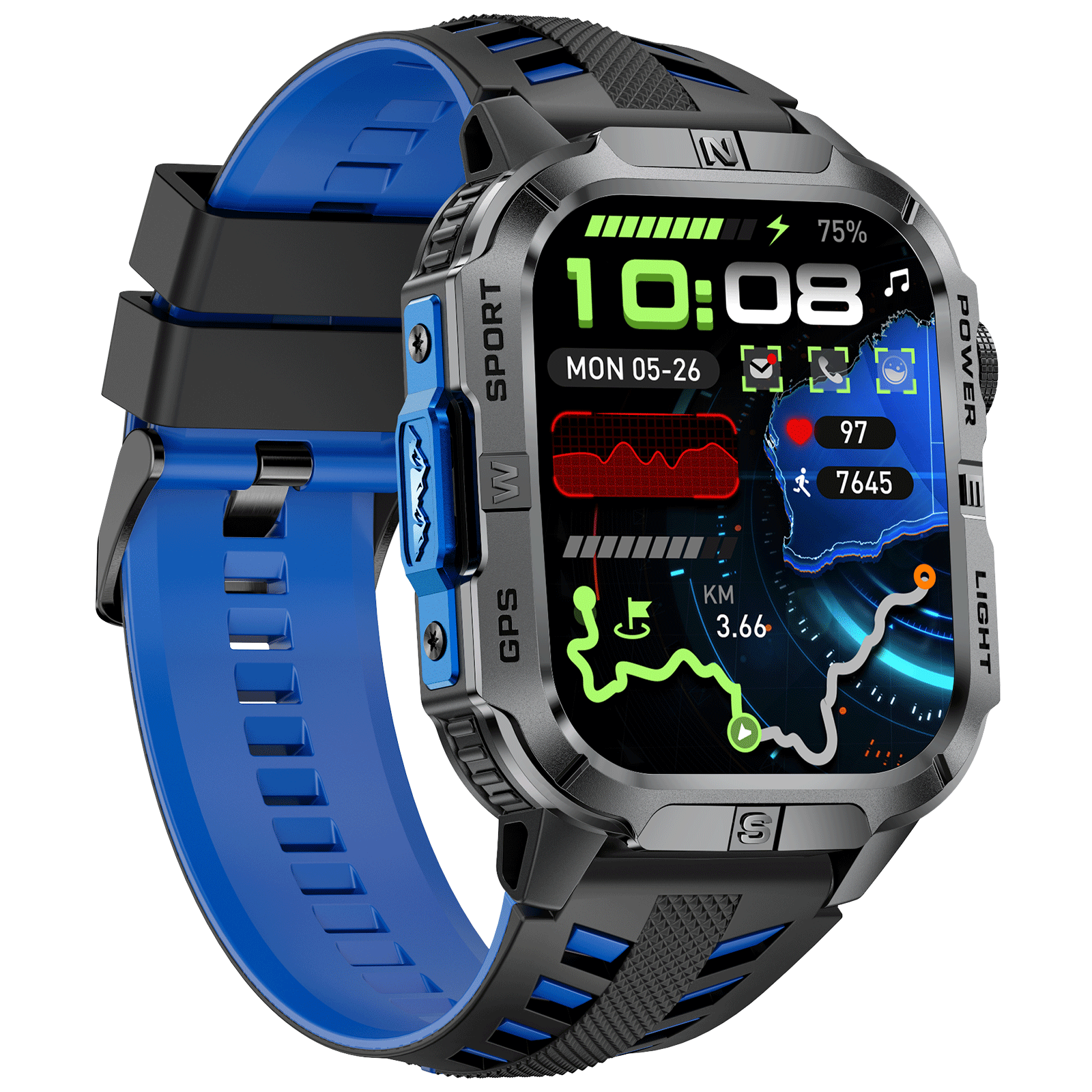 SFGH3 Rugged Smartwatch with GPS IP68 Waterproof 540mAh Battery