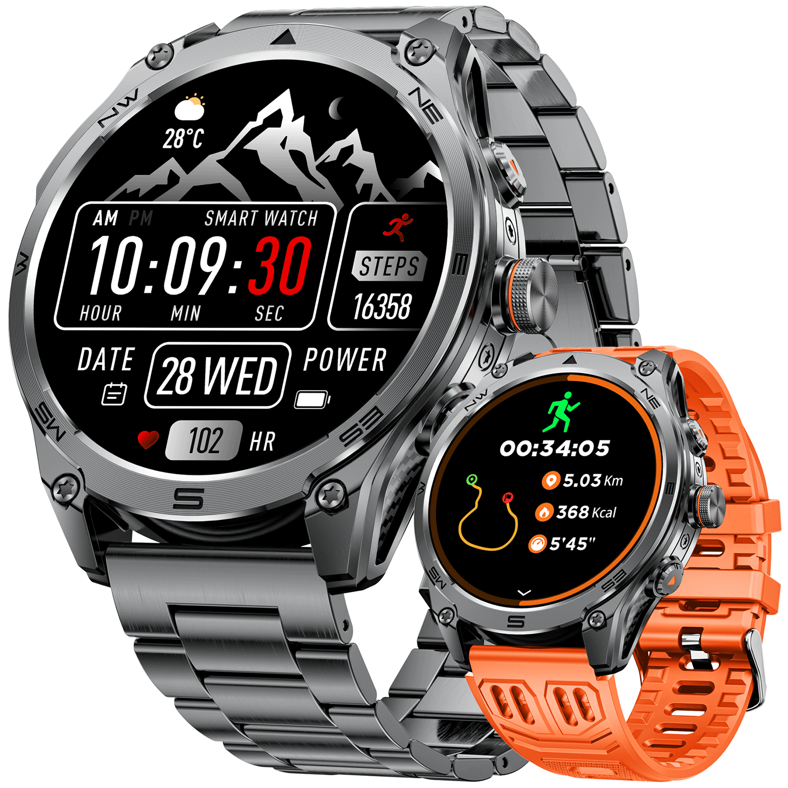 SFM70 Smart watch (Bluetooth Answer/Make Call), 1.75" AMOLED Smartwatch with GPS