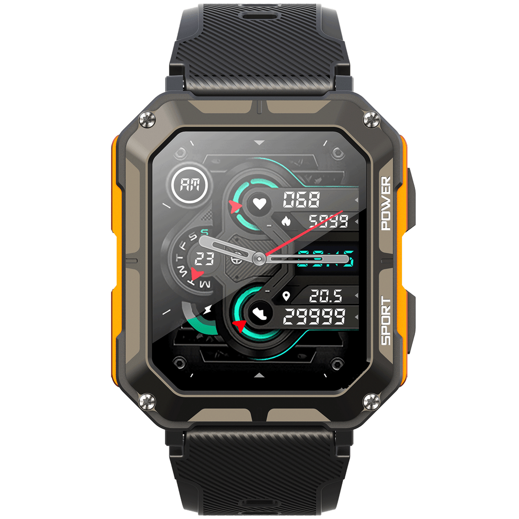 1.83" Tactical Smartwatch, 123 Sports Modes, IP68 Waterproof Smart Watch with Compass, Health Monitor