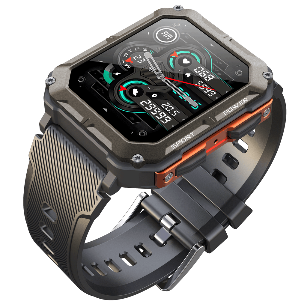 1.83" Tactical Smartwatch, 123 Sports Modes, IP68 Waterproof Smart Watch with Compass, Health Monitor