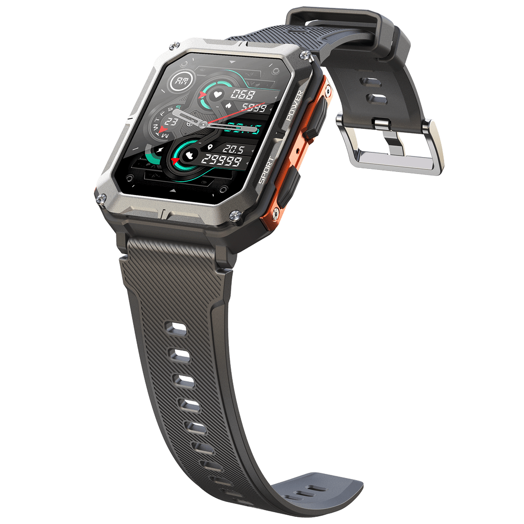 1.83" Tactical Smartwatch, 123 Sports Modes, IP68 Waterproof Smart Watch with Compass, Health Monitor
