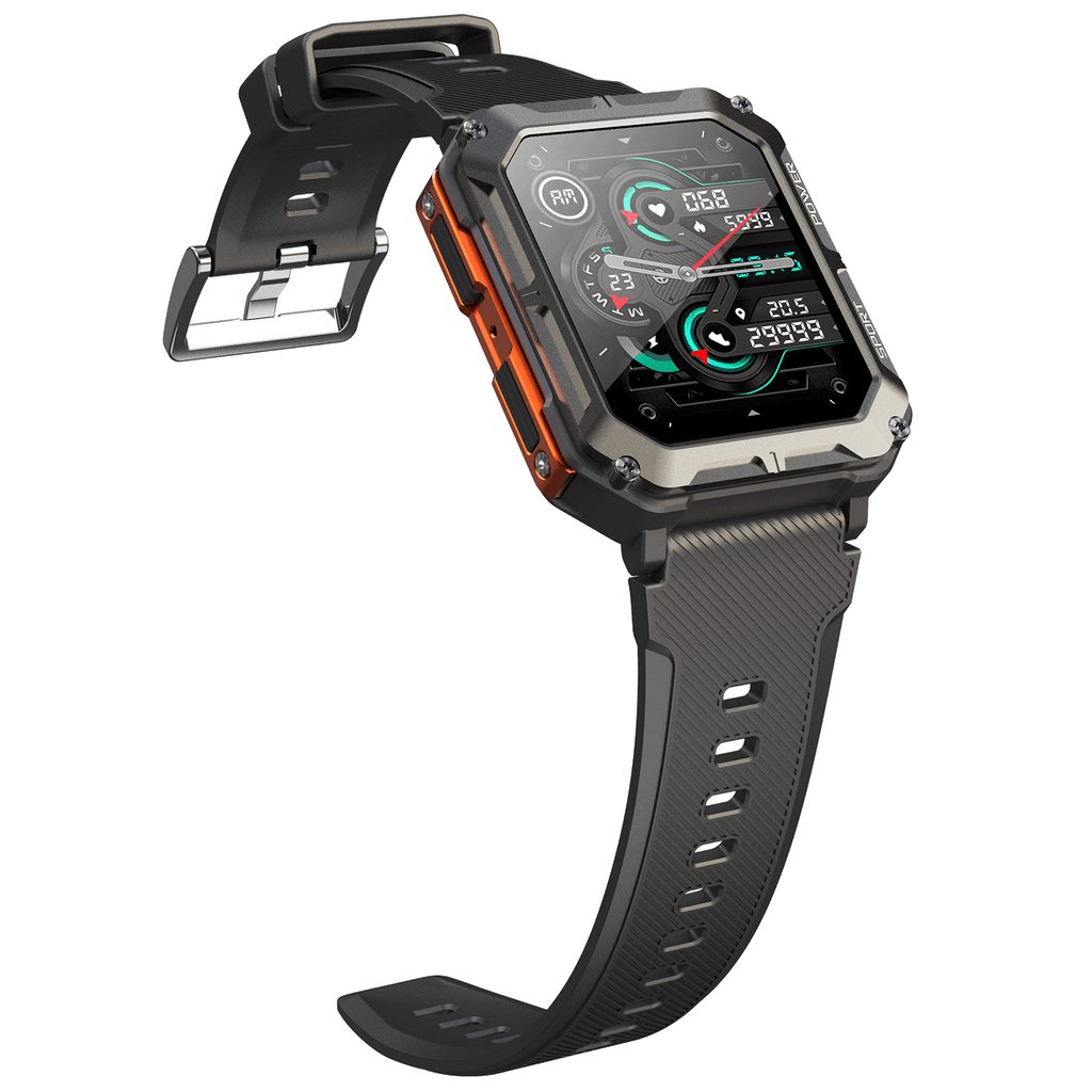 1.83" Tactical Smartwatch, 123 Sports Modes, IP68 Waterproof Smart Watch with Compass, Health Monitor